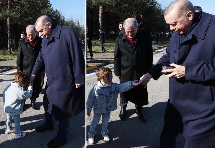 Cumhurbaşkanı Erdoğan'ın elini öptü, harçlığı kaptı! 'Recep abisinden harçlık aldı'