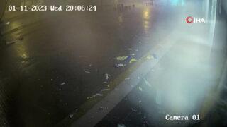 Antalya’da sağanak yağışın ardından ortaya çıkan hortum kamerada! Mağazaların camları patladı