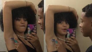 Sosyal medyada gündem yaratan anlar! Sevgilisinin koltuk altını tıraş etti... Yorum yağmuruna tutuldu