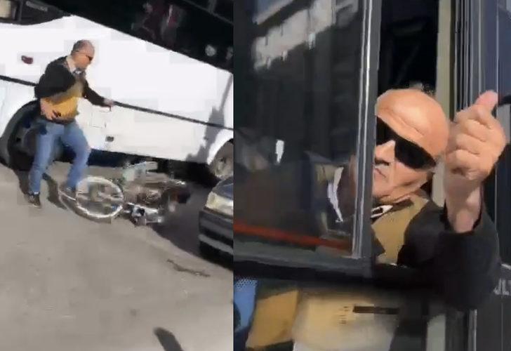 Otobüs şoförü kuryenin üzerine yürüdü! Küfürler havada uçuştu... Sosyal medyada tepki çeken görüntülerin cezası belli oldu