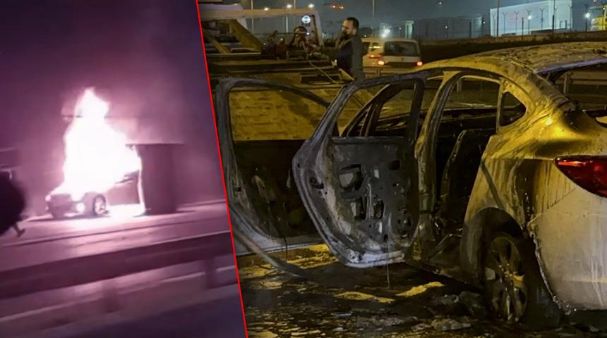 Yeni satın aldığı otomobille memleketine dönerken büyük talihsizlik! Seyir halindeyken yanmaya başladı