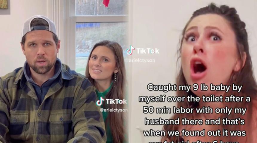 Tuvaletteyken doğum yaptı! Bir de kocası o anları sosyal medyadan paylaştı... Olay yaratan görüntüler