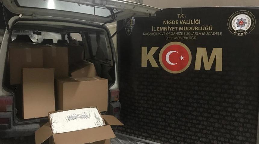 Niğde'de 363 bin 620 makaron ele geçirildi