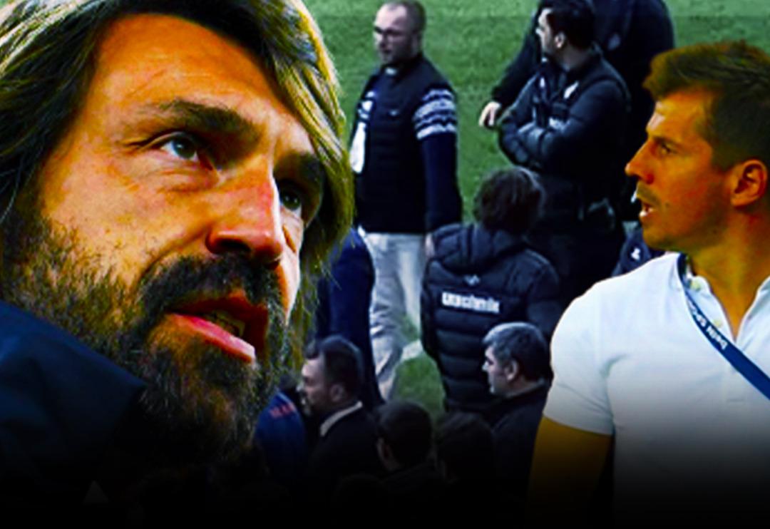 Başakşehir kazandı Pirlo &ccedil;ıldırdı! Sahayı terk etti, oyuncular kapıları tekmeledi... Emre Bel&ouml;zoğlu ile b&uuml;y&uuml;k gerginlik