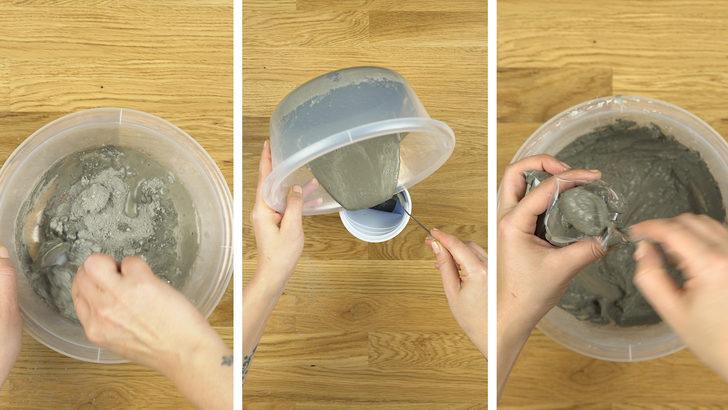 &Ccedil;imentodan dekoratif saksı yapımı