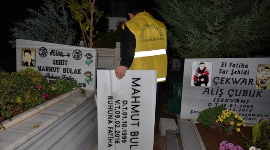 PKK'lı ter&ouml;ristlerin mezar taşları değiştirildi