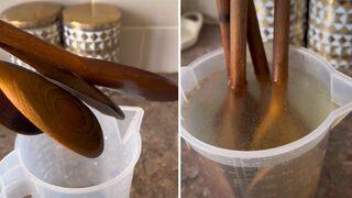 Tahta kaşığın içinden çıkanlara şok olacaksınız! Tahta kaşığı temizlemenin yolu çok basit