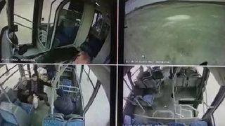 Baraj gölüne uçan otobüste can pazarı yaşandı! Kaza anının görüntüleri ortaya çıktı