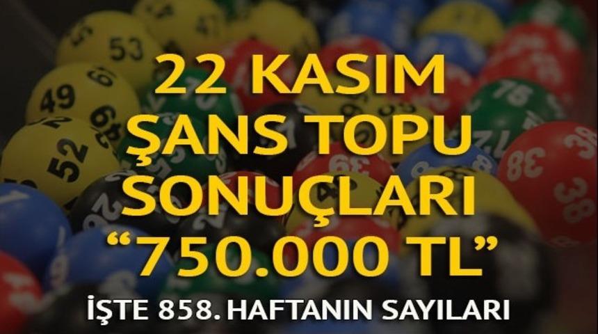 Şans Topu sonu&ccedil;ları 22 Kasım: 858. haftada Şans Topu tahminleri 5+1 bilemedi!