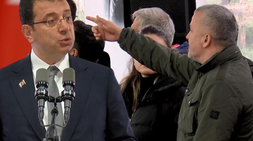 Ekrem İmamoğlu'na konut teslim törenine katıldı! İşten çıkarıldığını öne süren kişi tepki gösterdi...