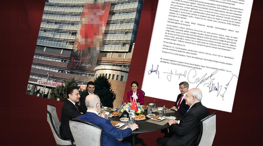 "6'lı masanın adayı belli oldu" iddiası! Açıklamadaki detay dikkatlerden kaçmadı, genel merkezdeki o pankart olay oldu