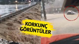 Sabahtan başladı gece durmadı! Meteoroloji'nin uyardığı il kâbusu yaşadı... Araç suda kayboldu