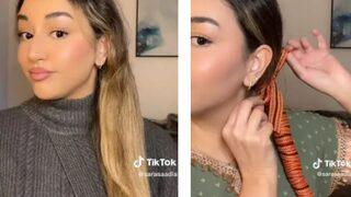 Düzleştirici kullanmadan saçlarını ısısız düzeltmenin yolunu adım adım paylaştı