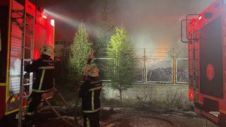 Kayseri'de fabrika bahçesinde çıkan yangın söndürüldü