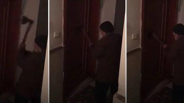 Ev sahibi, kiracısının kapısını baltayla parçalamıştı! Savunması şaşkına çevirdi
