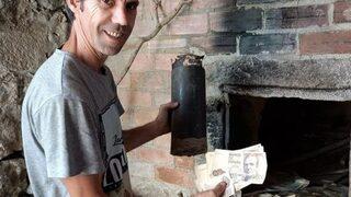 Evini yenilemeye karar verdi! Duvardan resmen servet çıktı... İçi para dolu kutuyu görünce şaştı kaldı