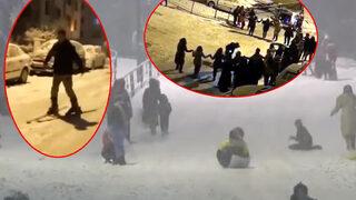 Başkent Ankara kara teslim oldu! Çiftetelli oynayan da var kayak yapan da...Mansur Yavaş'tan uyarı geldi