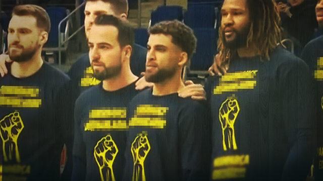 Fenerbahçe Beko da olaylara kayıtsız kalmadı! Alba Berlin maçı öncesi parkeye öyle bir tişörtle çıktılar ki...