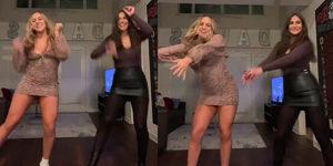 G&ouml;ğ&uuml;sleri elbisesinden fırladı! Frikik verince sans&uuml;r gecikmedi