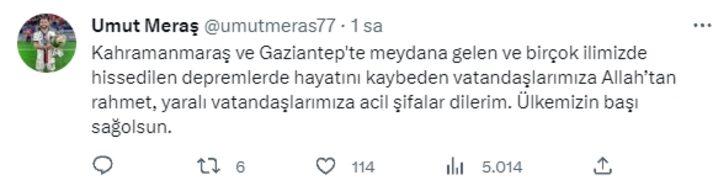 Kahramanmaraş'ta yaşanan deprem sonrası tek yürek oldular! Spor camiasındaki önde gelen isimlerden mesajlar... G2