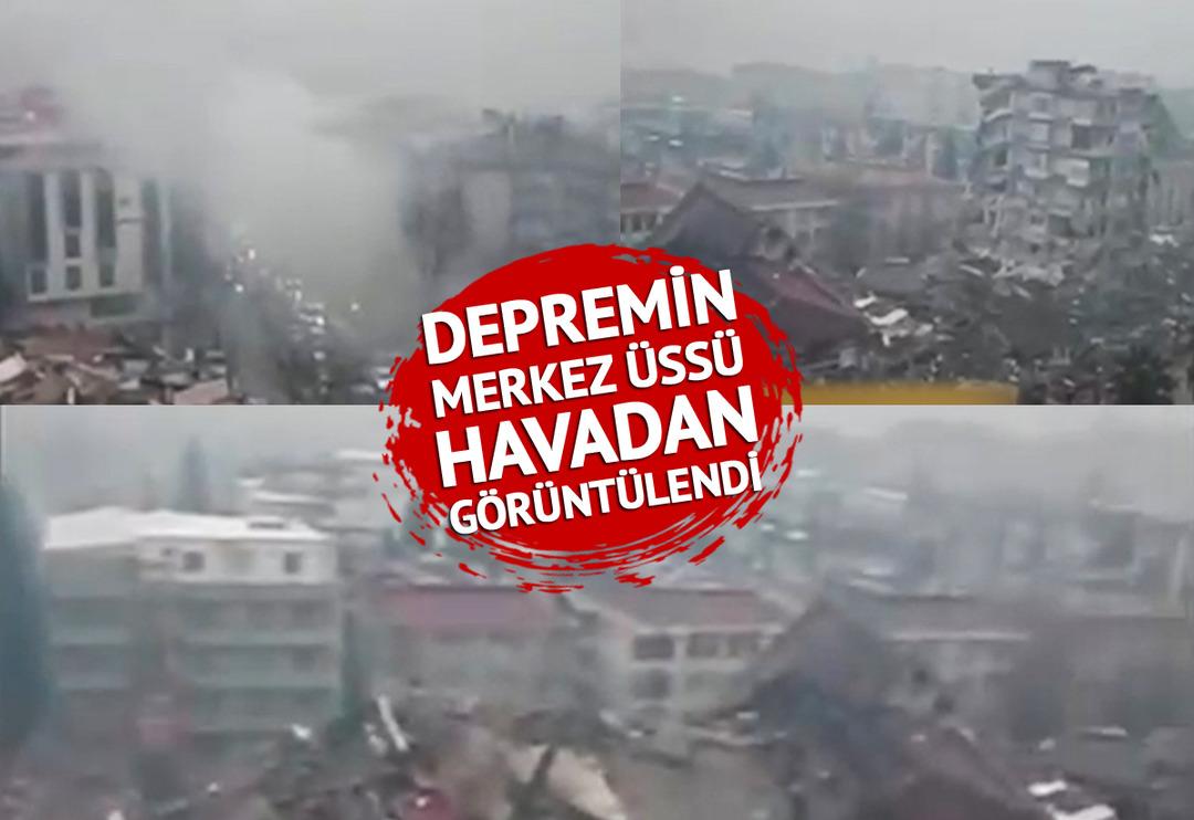 SON DAKİKA | Deprem sonrası facianın boyutu g&uuml;n ağarınca ortaya &ccedil;ıktı! Kahramanmaraş'ın Pazarcık il&ccedil;esi havadan işte b&ouml;yle g&ouml;r&uuml;nt&uuml;lendi
