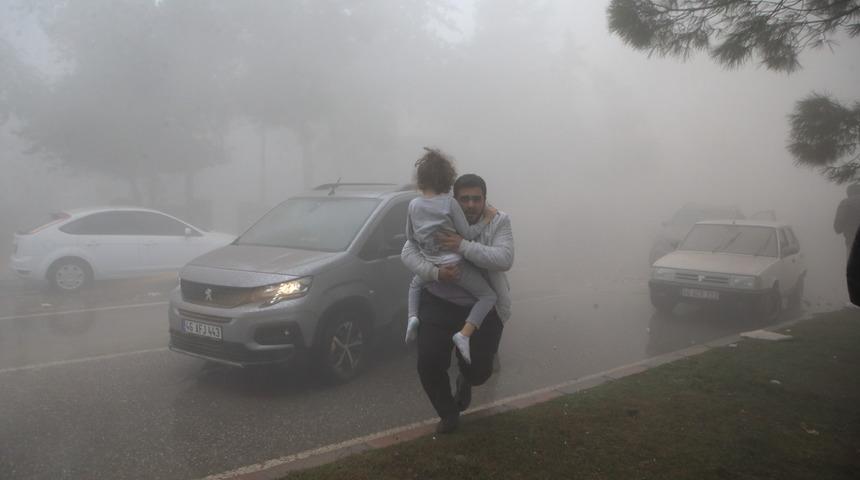 Kahramanmaraş'ta 12 katlı bina artçı depremde çöktü! Vatandaşlar büyük panik yaşadı