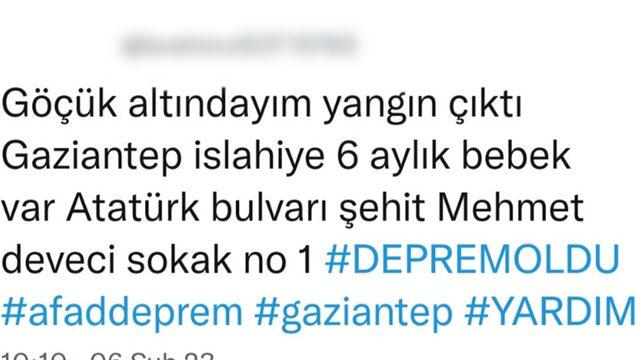 'Göçük altındayım, yangın çıktı' paylaşımı yalan çıktı, yakalandı