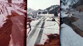 Yol yerle bir oldu, uçuruma dönüştü! Araçlar derin yarıklardan devrildi: Deprem sonrası Gaziantep-Adana yolunda inanılmaz görüntüler