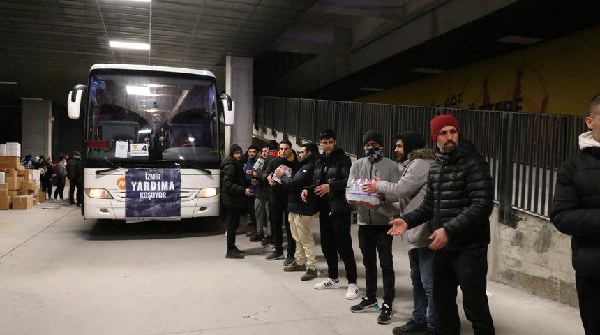Göztepe Spor Kulübünden deprem bölgesine 5 otobüs yardım malzemesi desteği