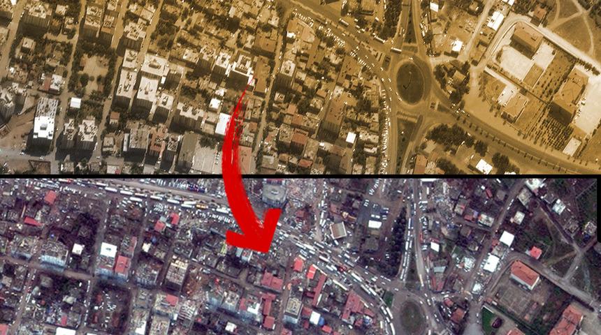 Kahramanmaraş dümdüz oldu! 7,7 ve 7,6'lık deprem sonrası yıkım uydudan görüntülendi