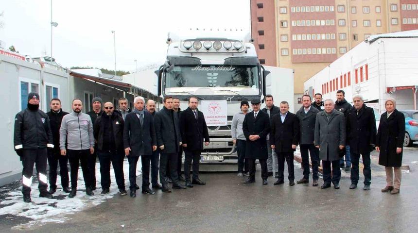 Kütahya İl Sağlık Müdürlüğünden deprem bölgesine tıbbi ve insani yardım malzemesi