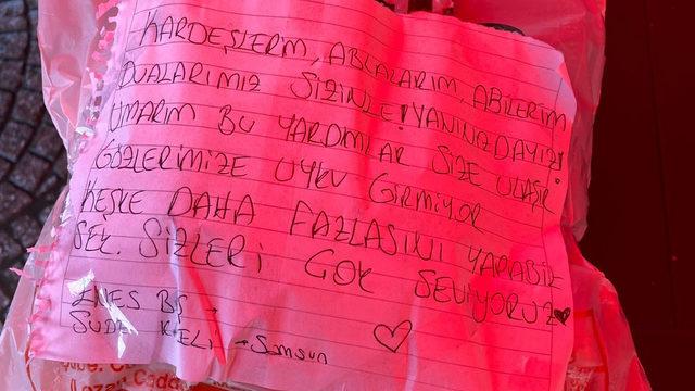 Herkesi duygulandıran not! Deprem yardım kolisinden çıktı... Gözlerimize uyku girmiyor