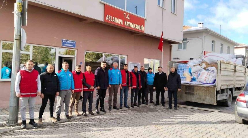 Aslanapa&rsquo;dan deprem b&ouml;lgesine erzak ve ekipman sevkiyatı devam ediyor