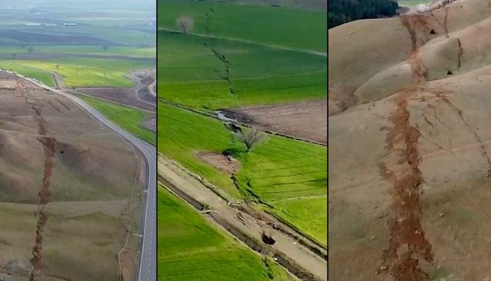 Deprem sonrası fay hattındaki kırık havadan ilk kez görüntülendi