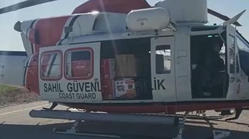 Sahil Güvenlik Komutanlığı helikopterleri deprem bölgesine 130 saat uçuş yaptı