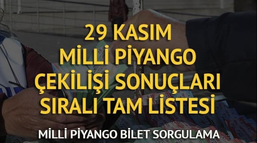 Milli Piyango sorgula: 29 Kasım Milli Piyango &ccedil;ekilişi sonu&ccedil;ları sıralı tam liste