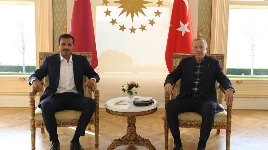 Cumhurbaşkanı Erdoğan, Katar Emiri Şeyh Temim Bin Hamad Al Sani'yi kabul etti
