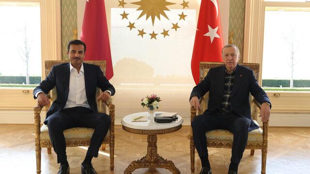 Cumhurbaşkanı Erdoğan, Katar Emiri Şeyh Temim Bin Hamad Al Sani'yi kabul etti