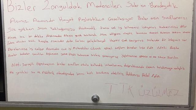 Madencilerden öğrencilere duygulandıran mesaj! 'Mühendis olun, sağlam binalar yapın'
