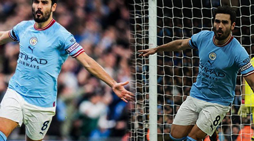 Aston Villa'yı 3-1 mağlup eden Manchester City'nin ikinci golünü attı, İlkay Gündoğan gol sevinciyle tepki çekti! 