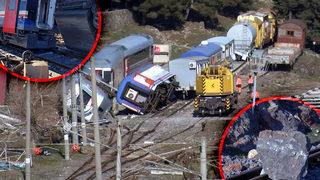 Deprem sırasında yaşandı! Dağ kenarında dehşete düşüren kareler: Trenler üst üste devrildi, ekipler alelacele harekete geçti