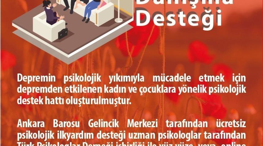 Ankara Barosundan psikolojik danışma desteği