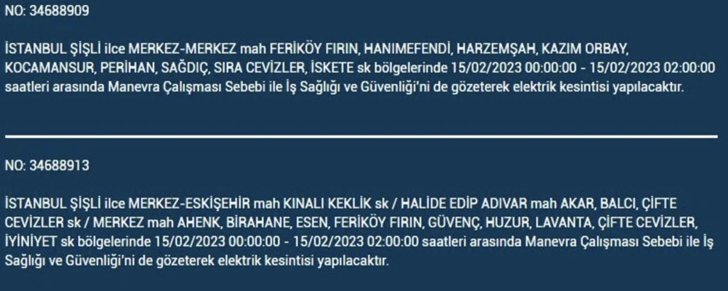 İstanbul'da büyük elektrik kesintisi: İstanbullular dikkat saatlerce gelmeyecek: İşte 15 Şubat 2023 elektrik kesintisi listesi! G4