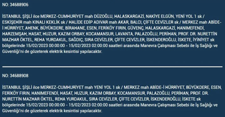 İstanbul'da büyük elektrik kesintisi: İstanbullular dikkat saatlerce gelmeyecek: İşte 15 Şubat 2023 elektrik kesintisi listesi! G5