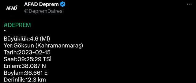 KAHRAMANMARAŞ'TA 4.7 ŞİDDETİNDE DEPREM! 15 Şubat 2023 deprem mi oldu,  nerede, kaç şiddetinde? Adana, Adıyaman, Gaziantep'ten de hissedildi! - Son  Dakika Haberler