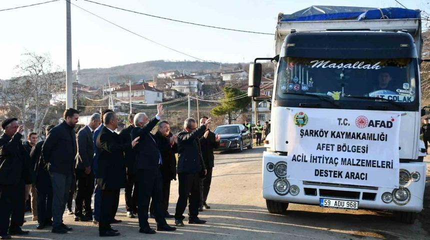 Şarköy’den deprem bölgesine yakacak odun desteği