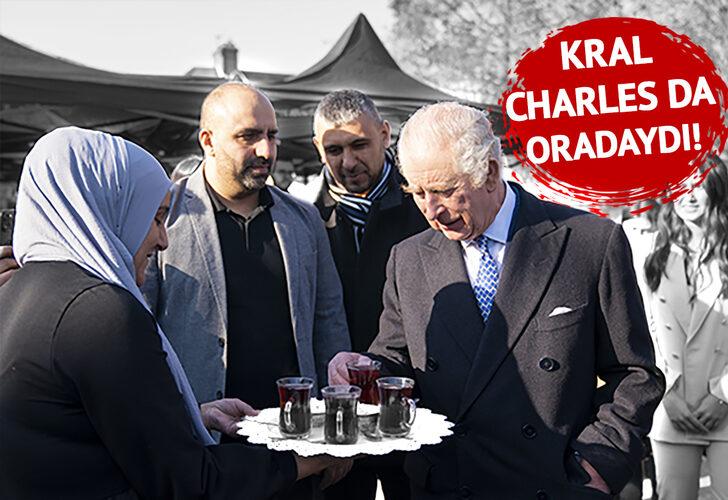 Çay ikramına 'hayır' diyemedi! Türkiye'deki deprem için harekete geçilmişti... Kral Charles da oradaydı! "Majesteleri gönüllülerle buluştu"