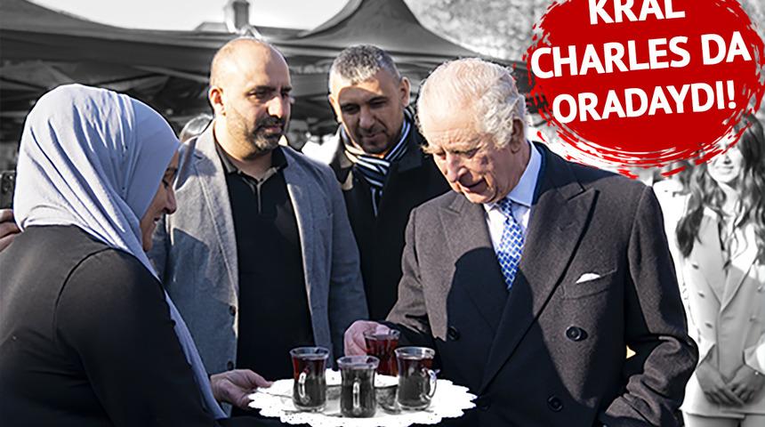 Çay ikramına 'hayır' diyemedi! Türkiye'deki deprem için harekete geçilmişti... Kral Charles da oradaydı! "Majesteleri gönüllülerle buluştu"