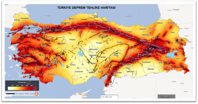 Türkiye'de 1.2.3. derecede riskli deprem bölgeleri hangileri? Doğu Anadolu fay hattı hangi illerden geçiyor? MTA yenilenmiş diri fay hattı haritası!