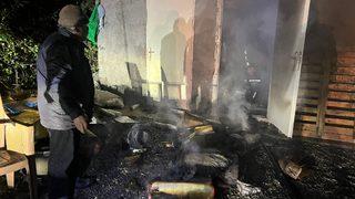 Kastamonu'da şantiyede çıkan yangında personel yatakhanesi yandı